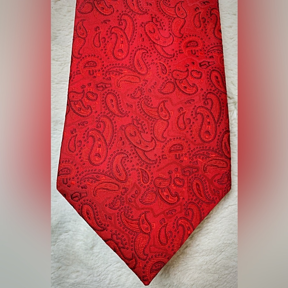 Red Silk Paisley Men's Tie